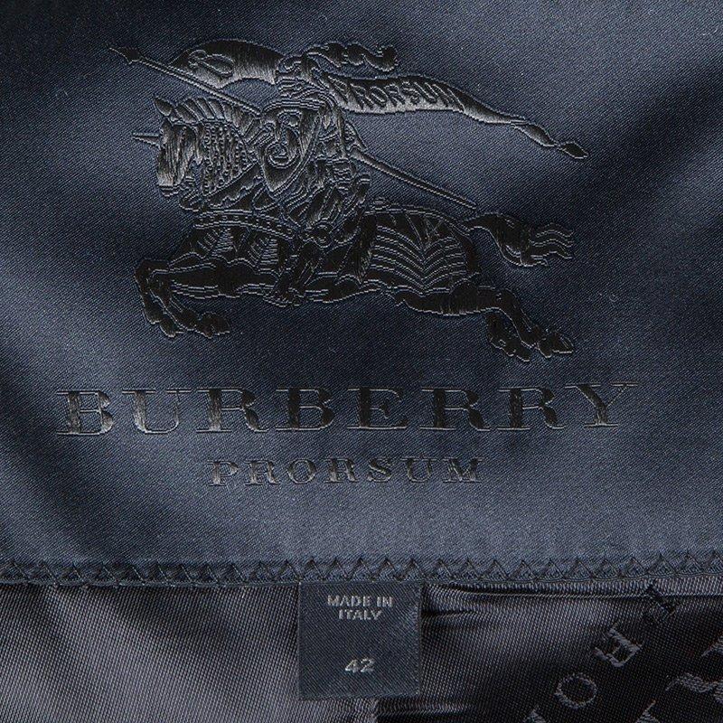 Burberry Prorsum Contrast Beaded Crochet Collar Detail Belted Trench Coat M In Good Condition In Dubai, Al Qouz 2