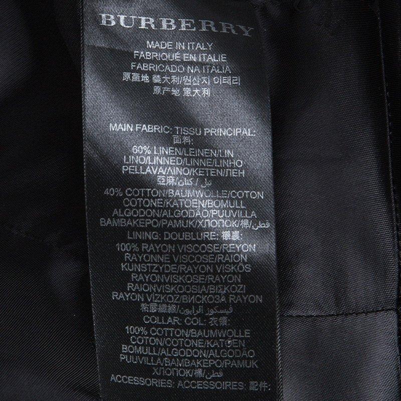 Women's Burberry Prorsum Contrast Beaded Crochet Collar Detail Belted Trench Coat M