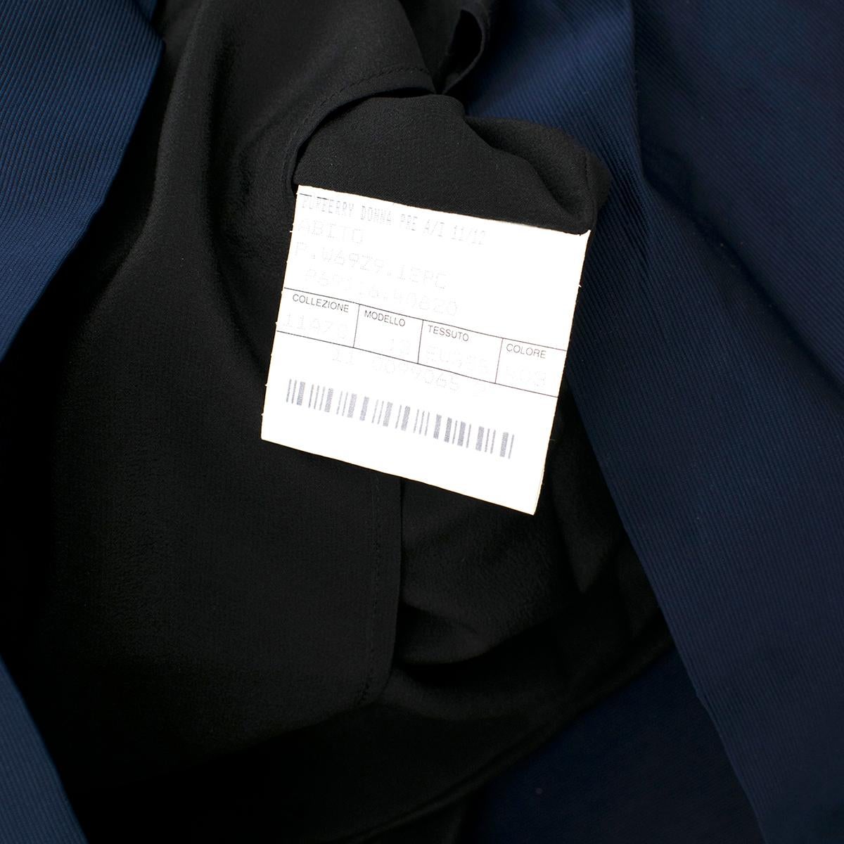 Burberry Prorsum Dark Blue Puff Sleeve Dress - Size Medium In Excellent Condition For Sale In London, GB