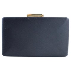 Burberry Prorsum Evening Bag Kisslock 8bur0509 Black Satin Clutch