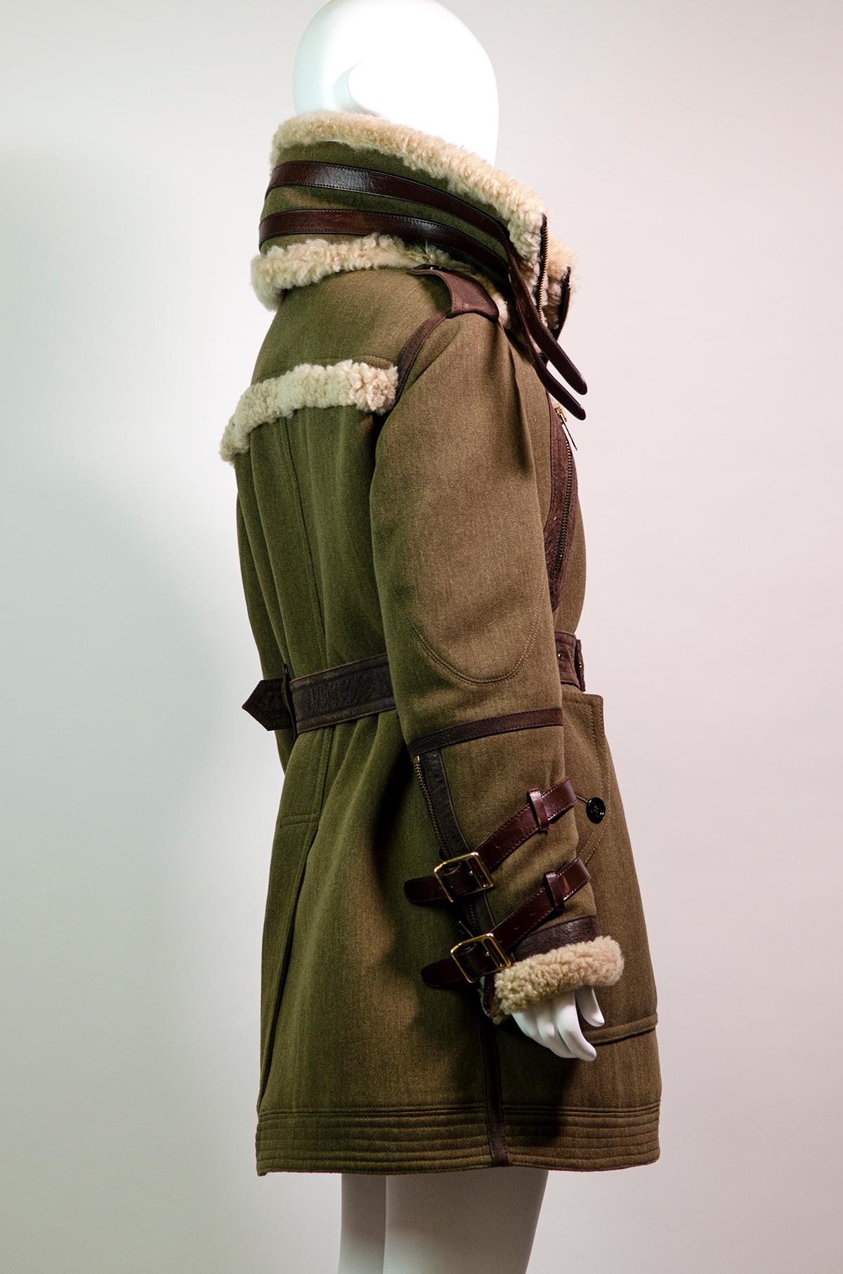 Brown BURBERRY PRORSUM F/W 2010 Shearling Runway Coat For Sale