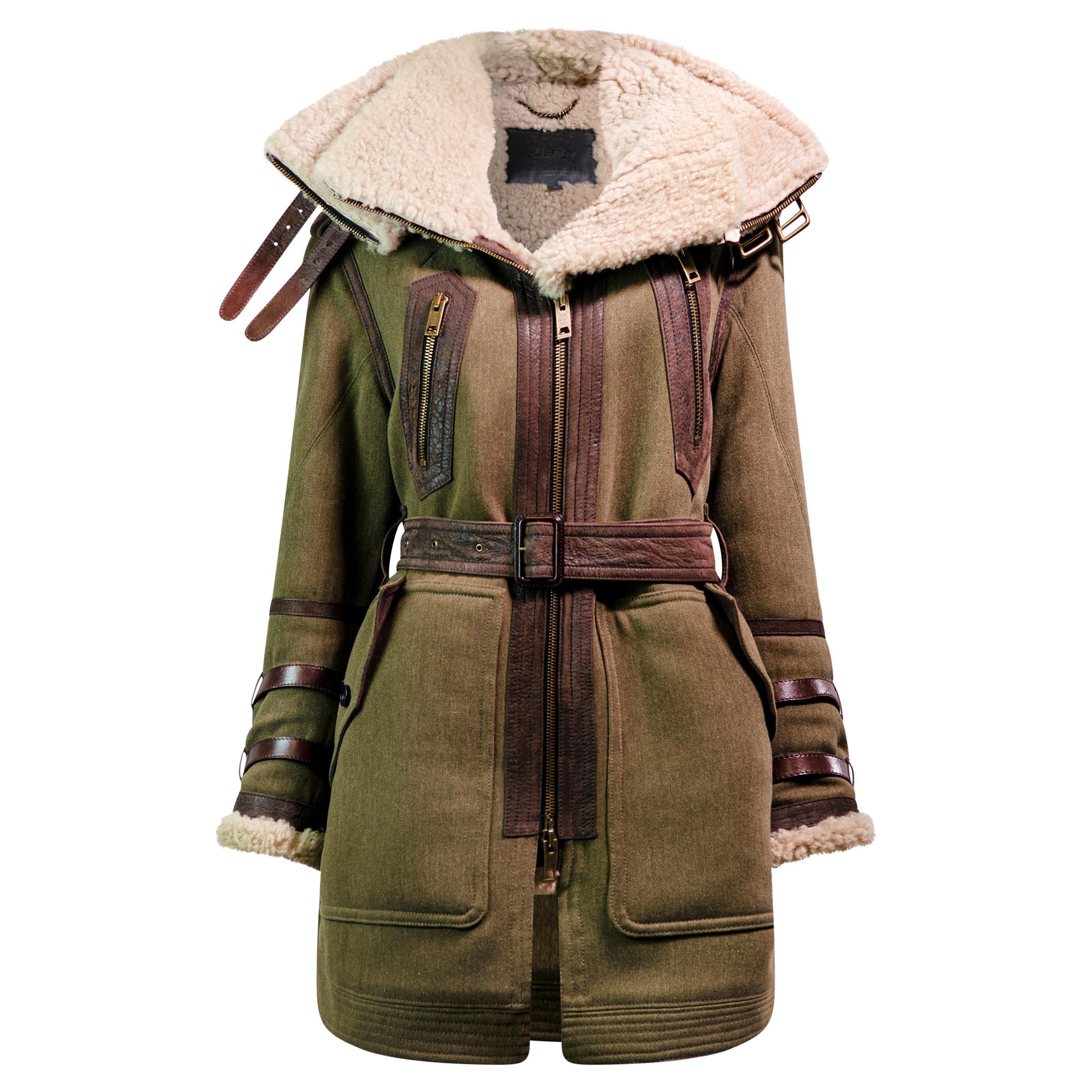 BURBERRY PRORSUM F/W 2010 Shearling Runway Coat For Sale at 1stDibs