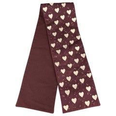 BURBERRY PRORSUM F/W 2013 Burgundy Print Silk / Wool Scarf