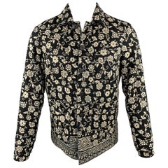 BURBERRY PRORSUM F/W 2015 Size 38 Navy & Beige Paisley Print Jacket