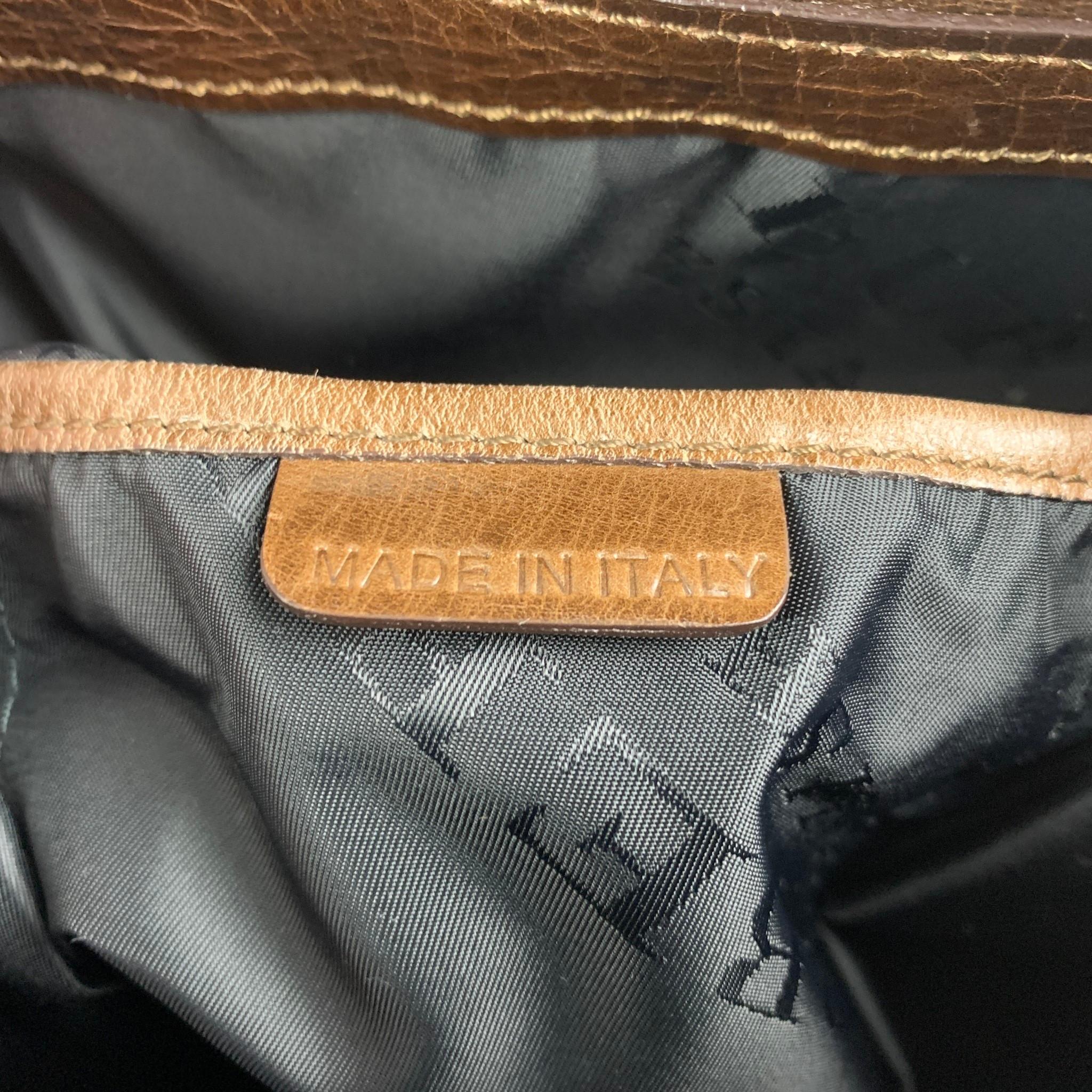 BURBERRY PRORSUM Fall 2008 Brown Leather Ostrich Trim Tote Bag 5