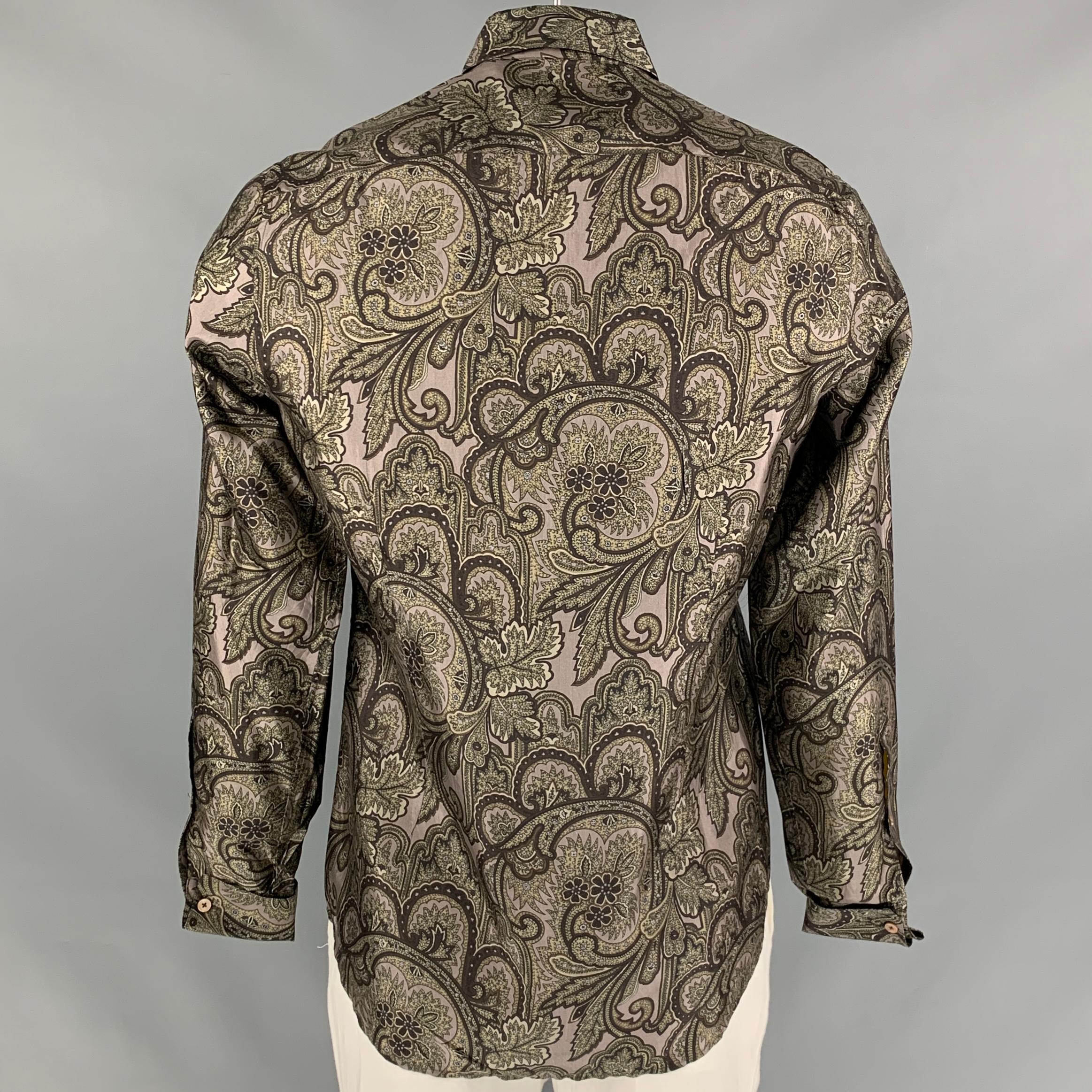 Men's BURBERRY PRORSUM Fall 2008 Size L Multi-Color Paisley Silk Shirt