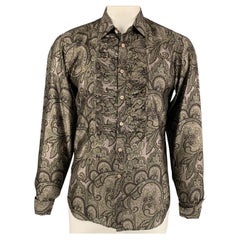 Burberry Prorsum Autunno 2008 Taglia L Camicia in seta paisley multicolore