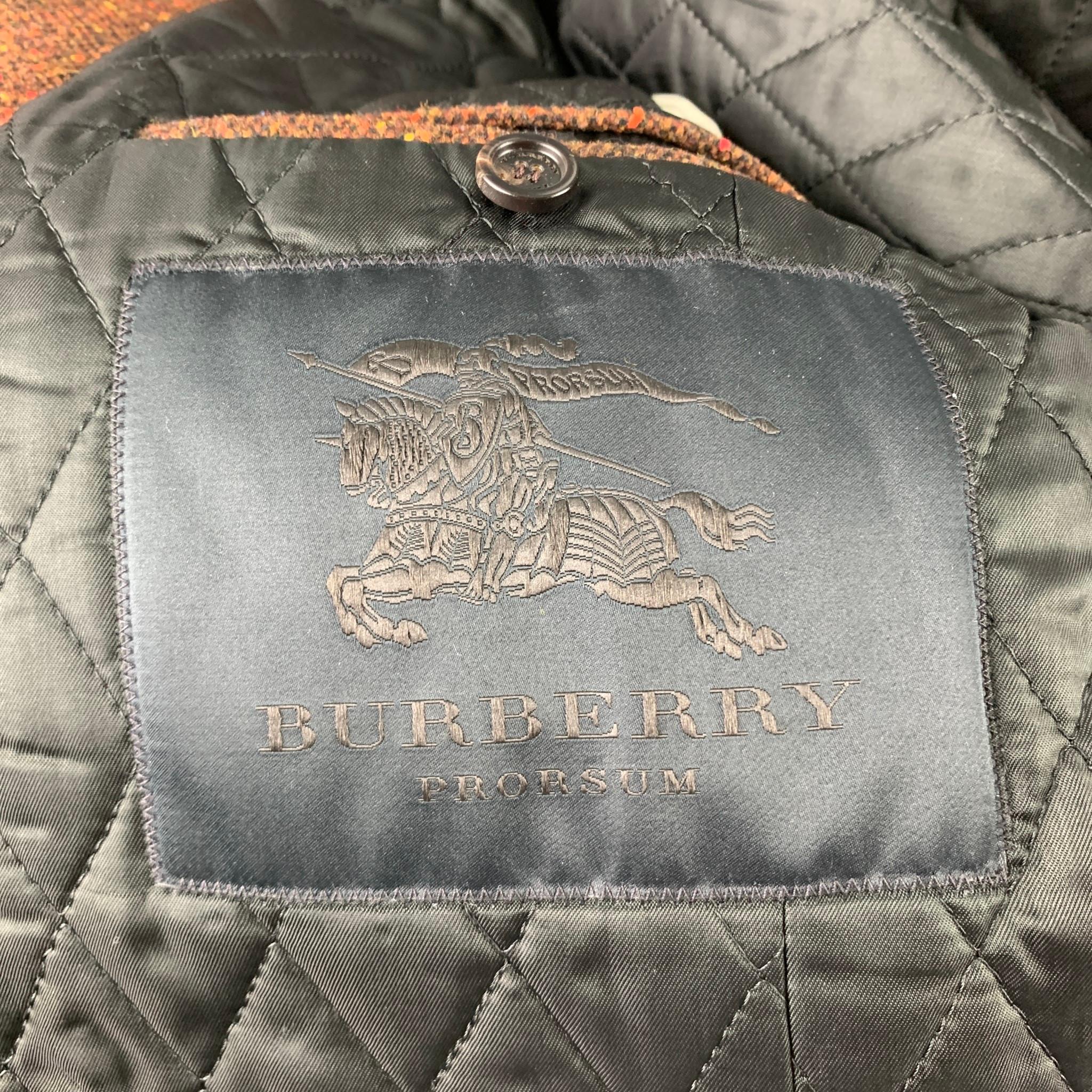 BURBERRY PRORSUM Fall 2011 Size 36 Brown Tweed Wool Zip Up Jacket In Excellent Condition In San Francisco, CA