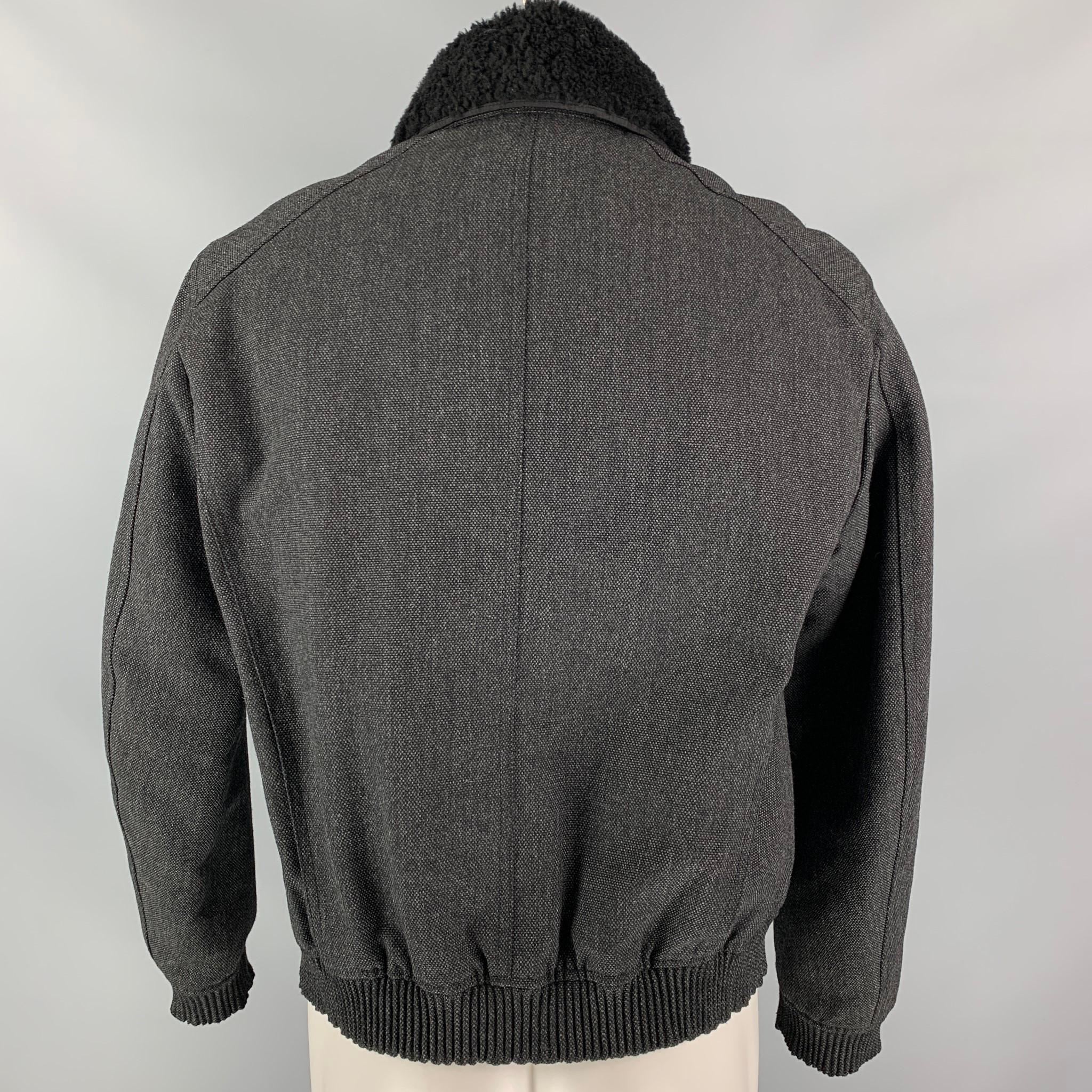  BURBERRY PRORSUM - Veste zippée en laine/mohair gris ardoise avec fermeture éclair automne 2012 - Taille 38 Pour hommes 