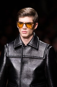 BURBERRY PRORSUM Fall 2013 Size 38 Black Textured Hidden Snaps Jacket