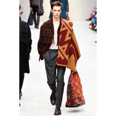 BURBERRY PRORSUM Fall 2014 Size 36 Brown Suede Fringe Buttoned Jacket