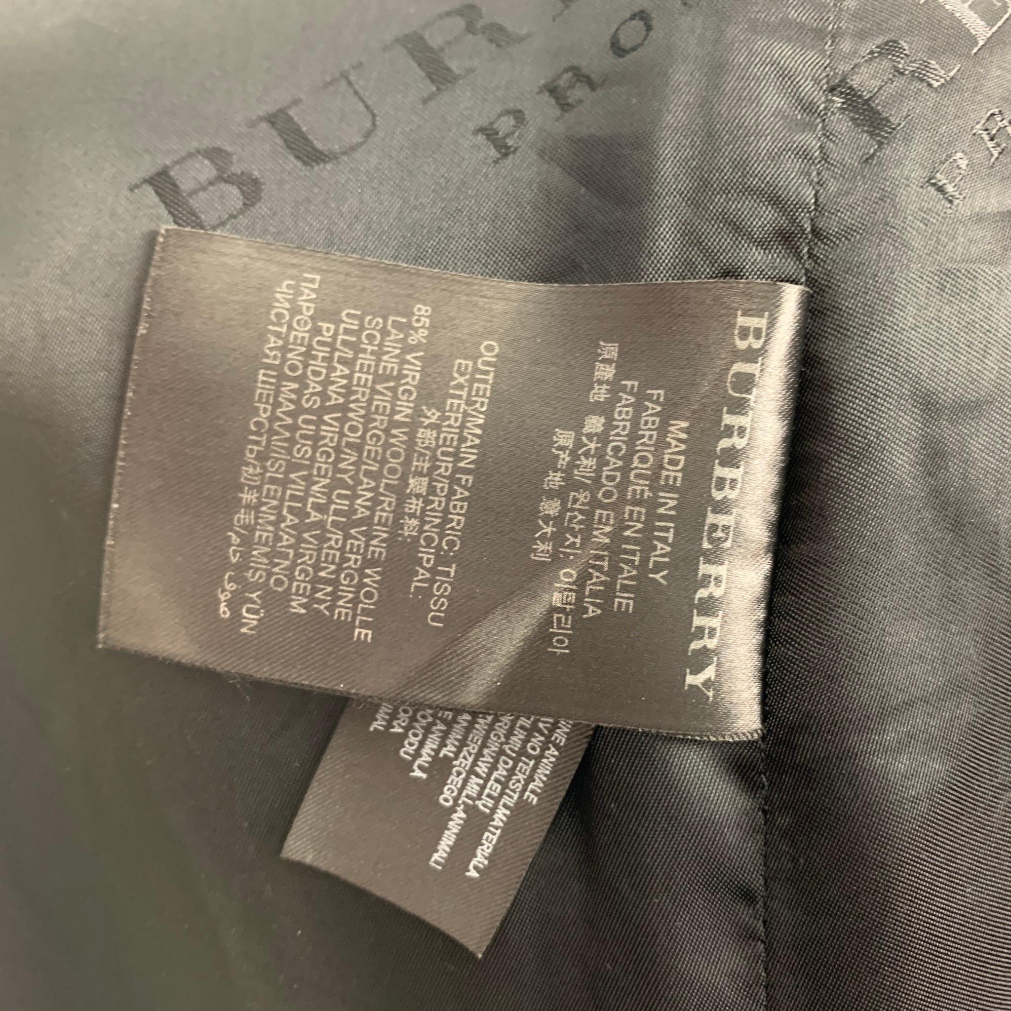 BURBERRY PRORSUM Fall 2014 Size 46 Burgundy Grey Floral Double Breasted Coat 7