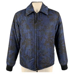 BURBERRY PRORSUM Fall 2015 Size L Navy Blue Camo Polyamide Zip Up Jacket