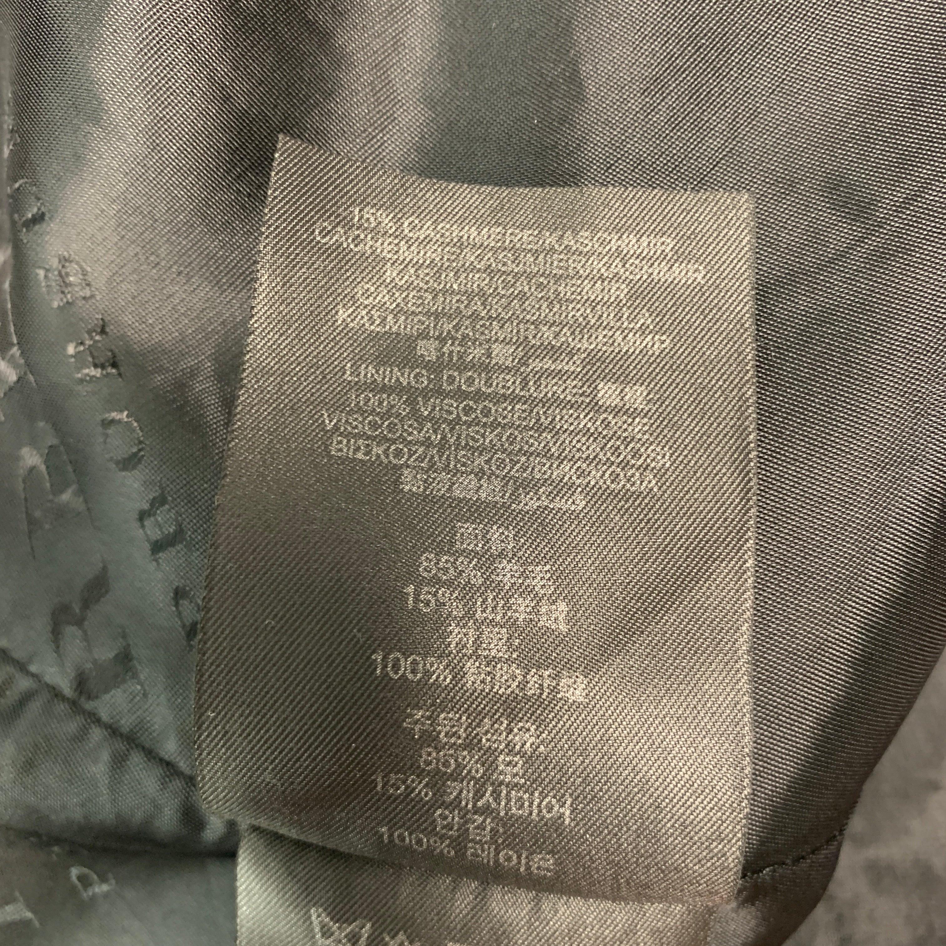 BURBERRY PRORSUM FW14 Size 46 Burgundy Grey Floral Wool Coat 3