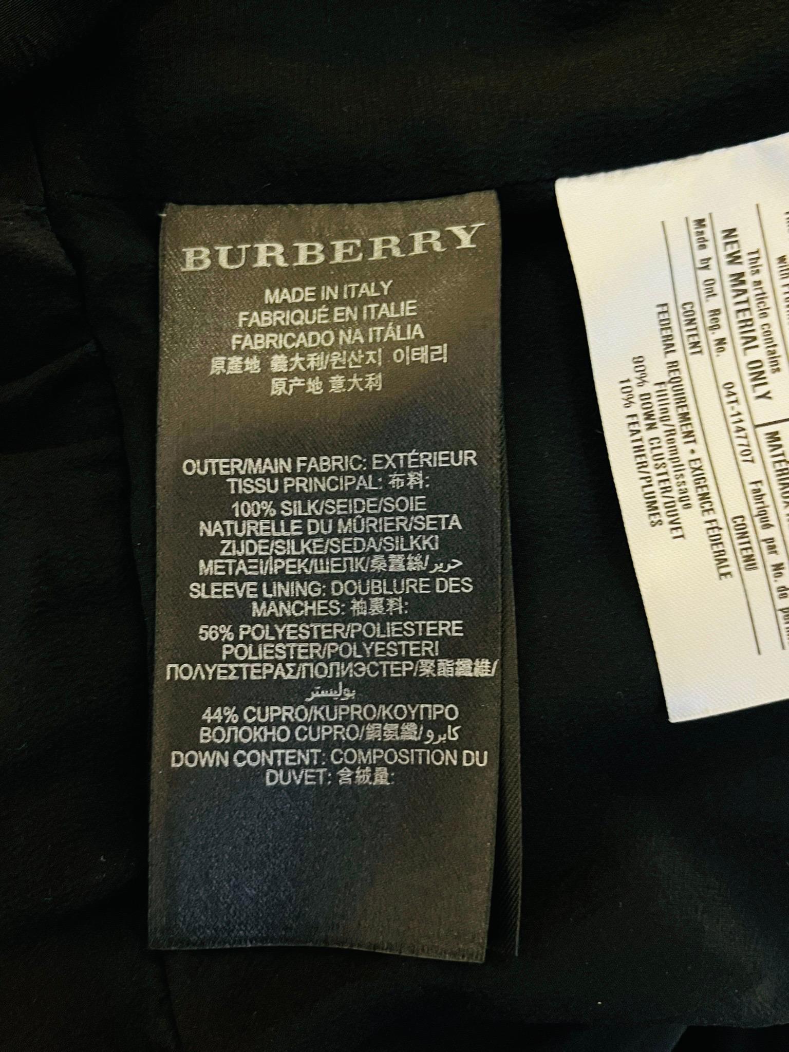 Burberry Prorsum Goose Down Bow Detailed Silk Jacket For Sale 5