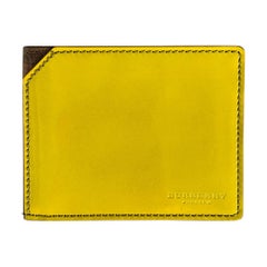 BURBERRY PRORSUM Green Brown Canvas Leather Wallet