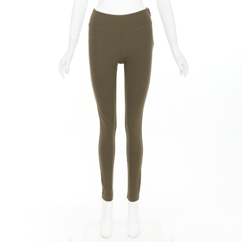 BURBERRY PRORSUM khaki green zip back hem stretch skinny pants IT40 S im Angebot 4