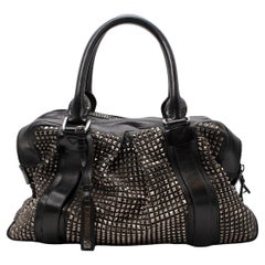 Burberry Prorsum Knight Black Leather Silver Studded Tote Bag