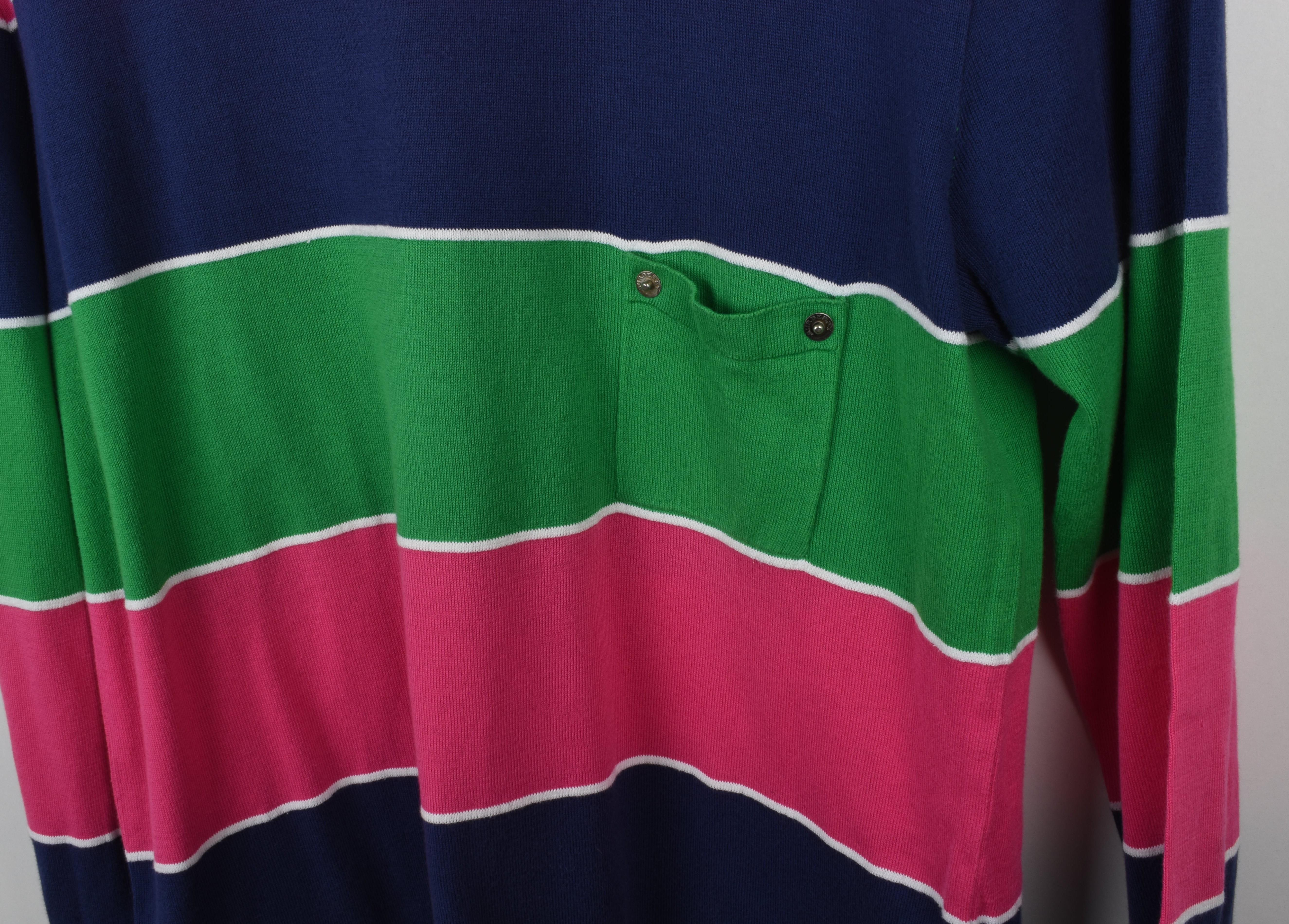 Bleu Burberry Prorsum Hommes Top Sweatshirt rayé Taille M, S1700 en vente