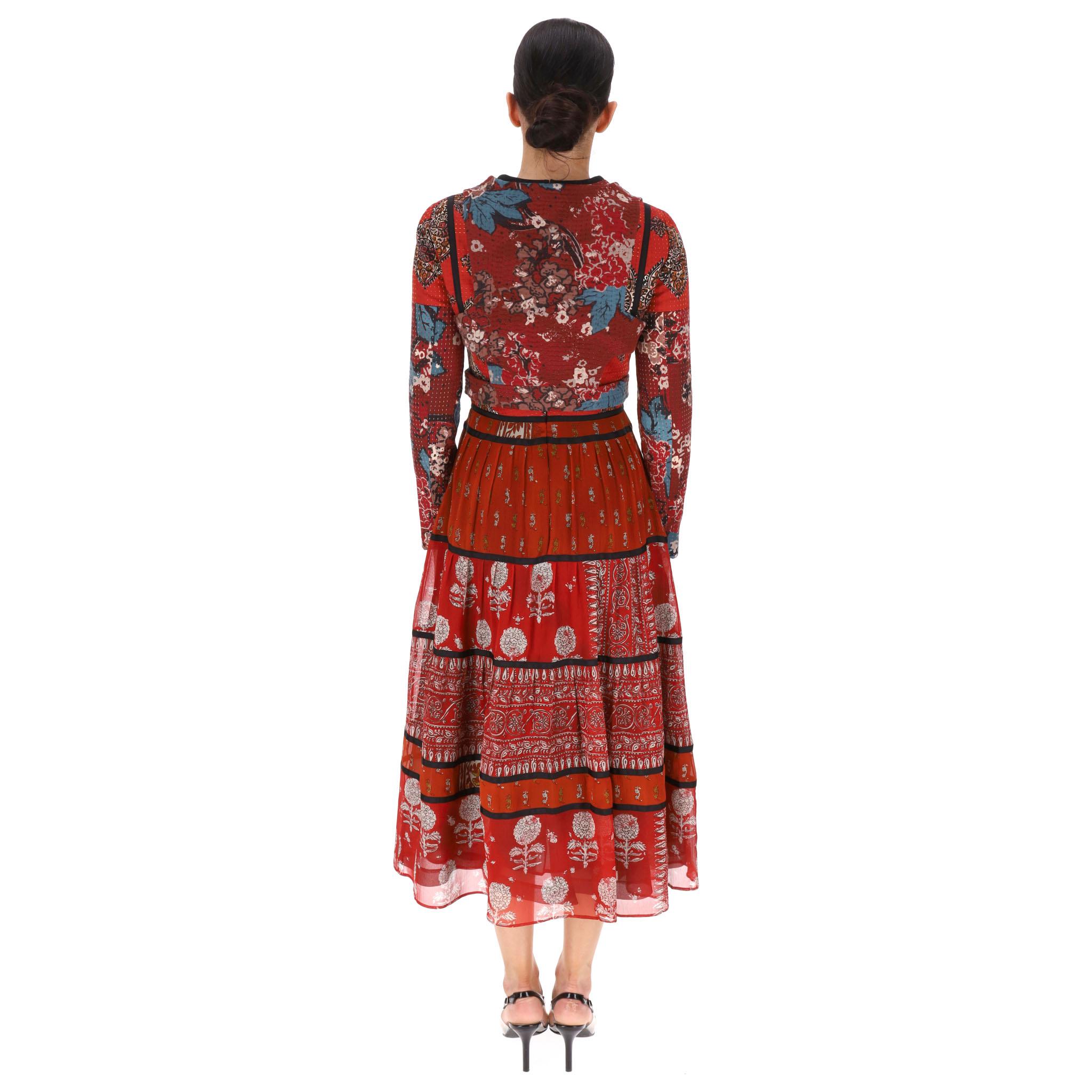 Burberry Prorsum - Vestito in seta patchwork con motivi multipli In condizioni ottime in vendita a London, GB