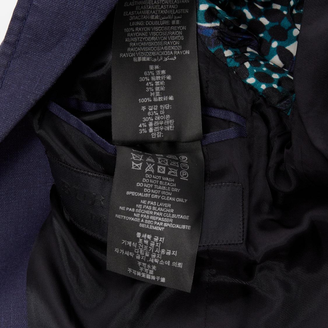 BURBERRY PRORSUM blazer à simple boutonnage en lin recouvert de bleu marine IT44 XS en vente 5