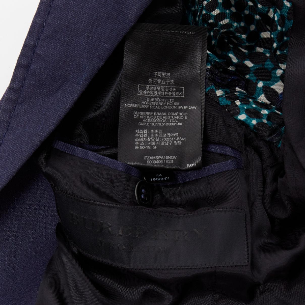 BURBERRY PRORSUM blazer à simple boutonnage en lin recouvert de bleu marine IT44 XS en vente 4