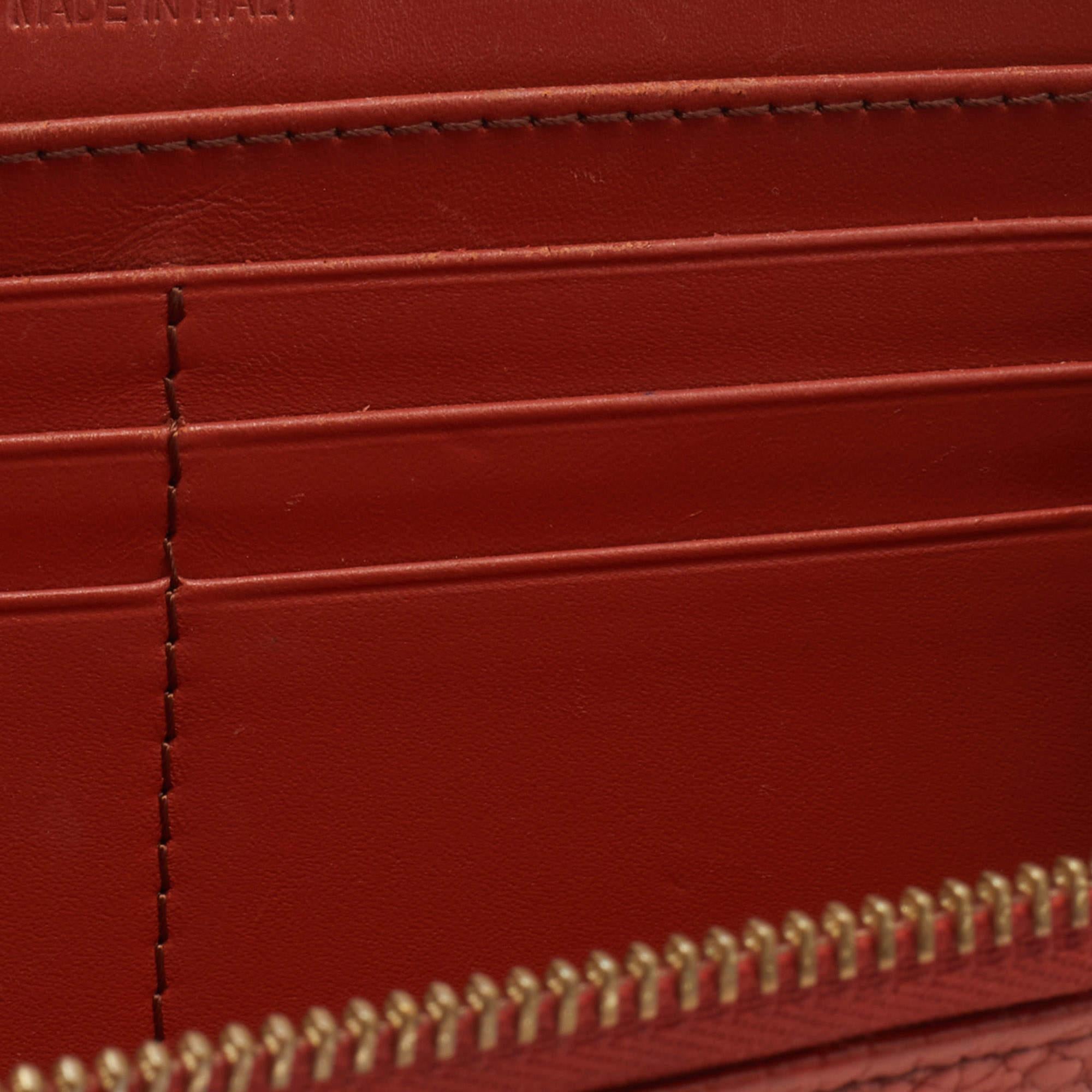 Burberry Prorsum Orange Leather Zip Around Wallet 1