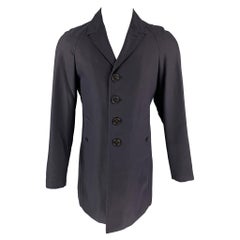 Burberry Prorsum Pre-Fall 2013 Taglia 38 Cappotto in cotone rivestito color navy