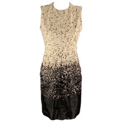 Burberry Prorsum Pre-Fall 2013 Taille 6 Brown Ivory Animal Lambskin Dress