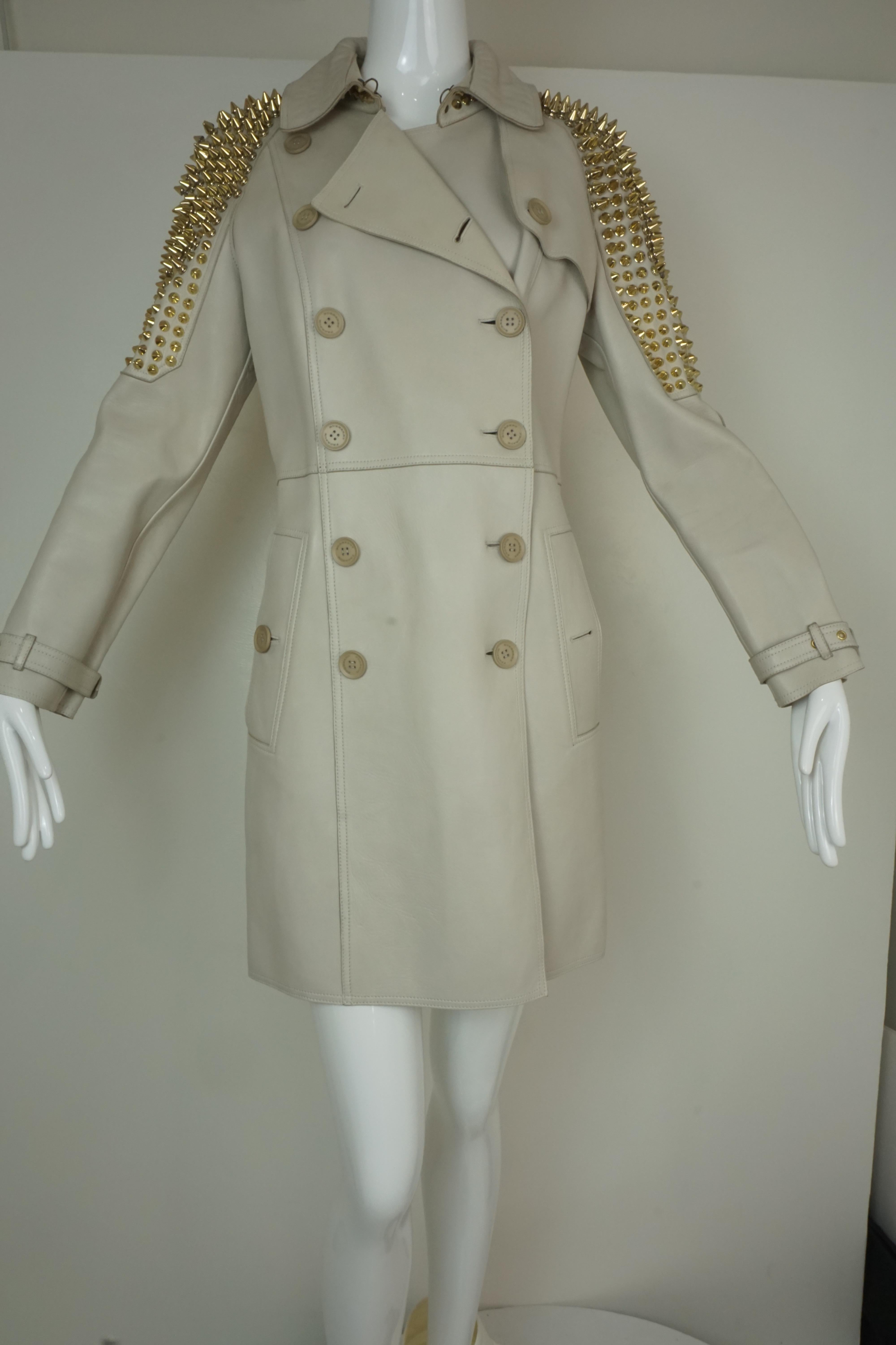 Burberry Prorsum Punk Collection Studded Leather Trench Coat 5