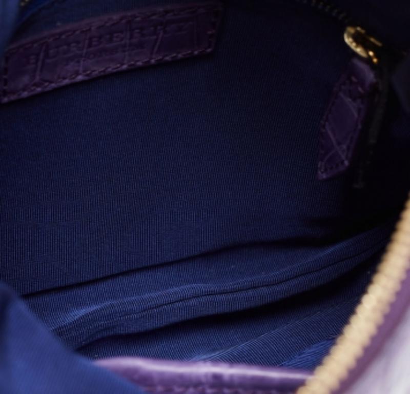 Burberry Prorsum Pochette Kendall en cuir crocodile violet en vente 4