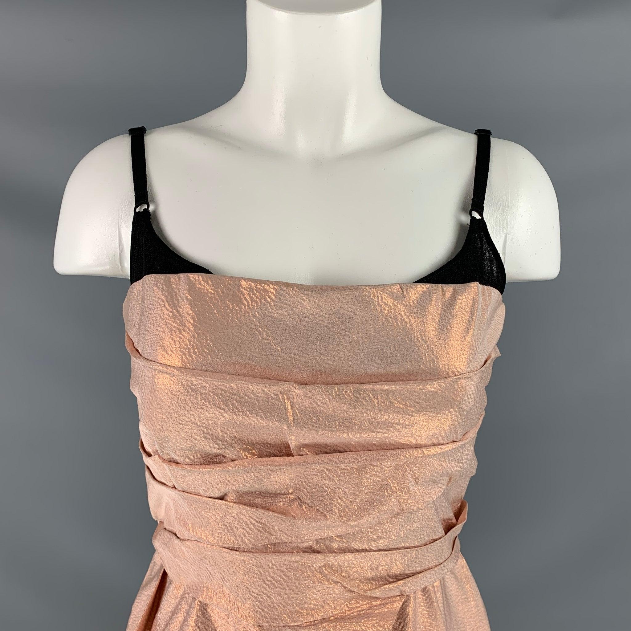 BURBERRY PRORSUM Resort 2013 Size 8 Pink Black Silk / Elastane Dress For Sale 1