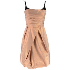 BURBERRY PRORSUM Resort 2013 Größe 8 Rosa Schwarz Seide / Elastane Kleid aus Seide