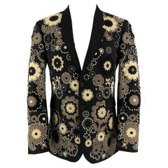 BURBERRY PRORSUM RRP $9.5K SS 2016 Size 40 R Metal leather Embellished Jacket