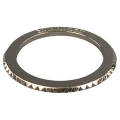 BURBERRY PRORSUM Silver Tone Metal Narrow Spike Bangle Bracelet