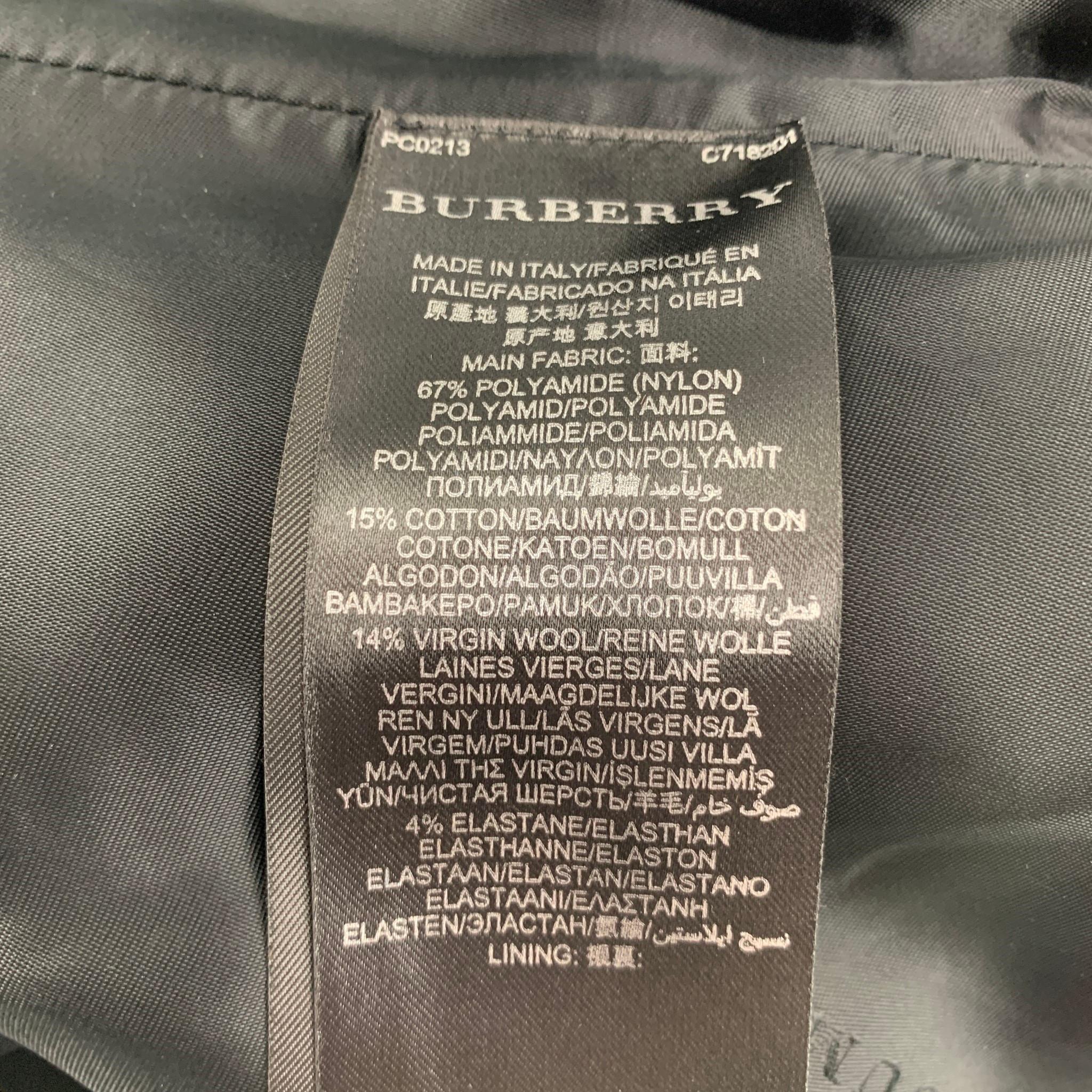 BURBERRY PRORSUM Size 10 Black Nylon / Cotton Duffle Closure Military Coat In Good Condition In San Francisco, CA