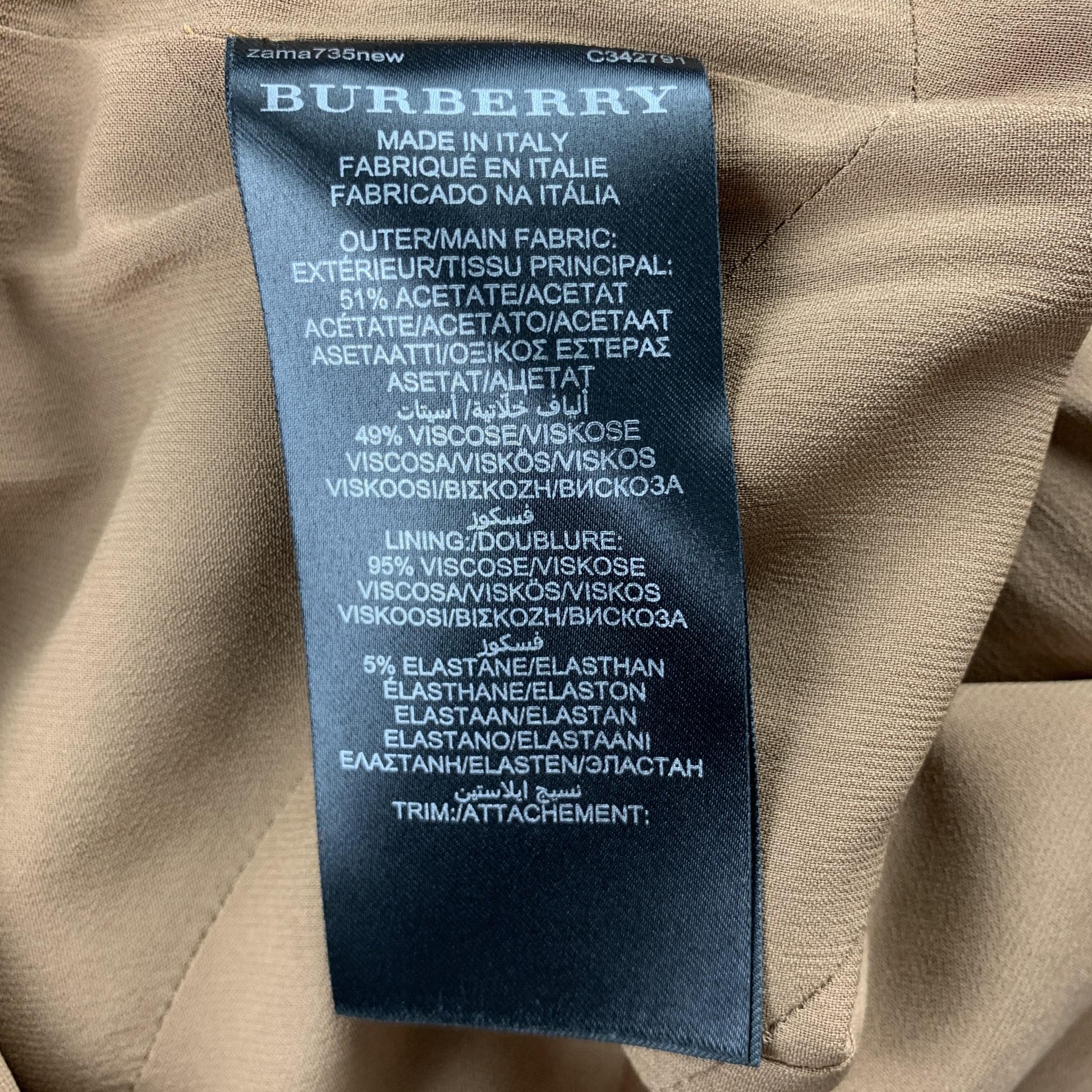 BURBERRY PRORSUM Size 10 Rust Brown Color Block Crepe A-Line Dress In Excellent Condition In San Francisco, CA