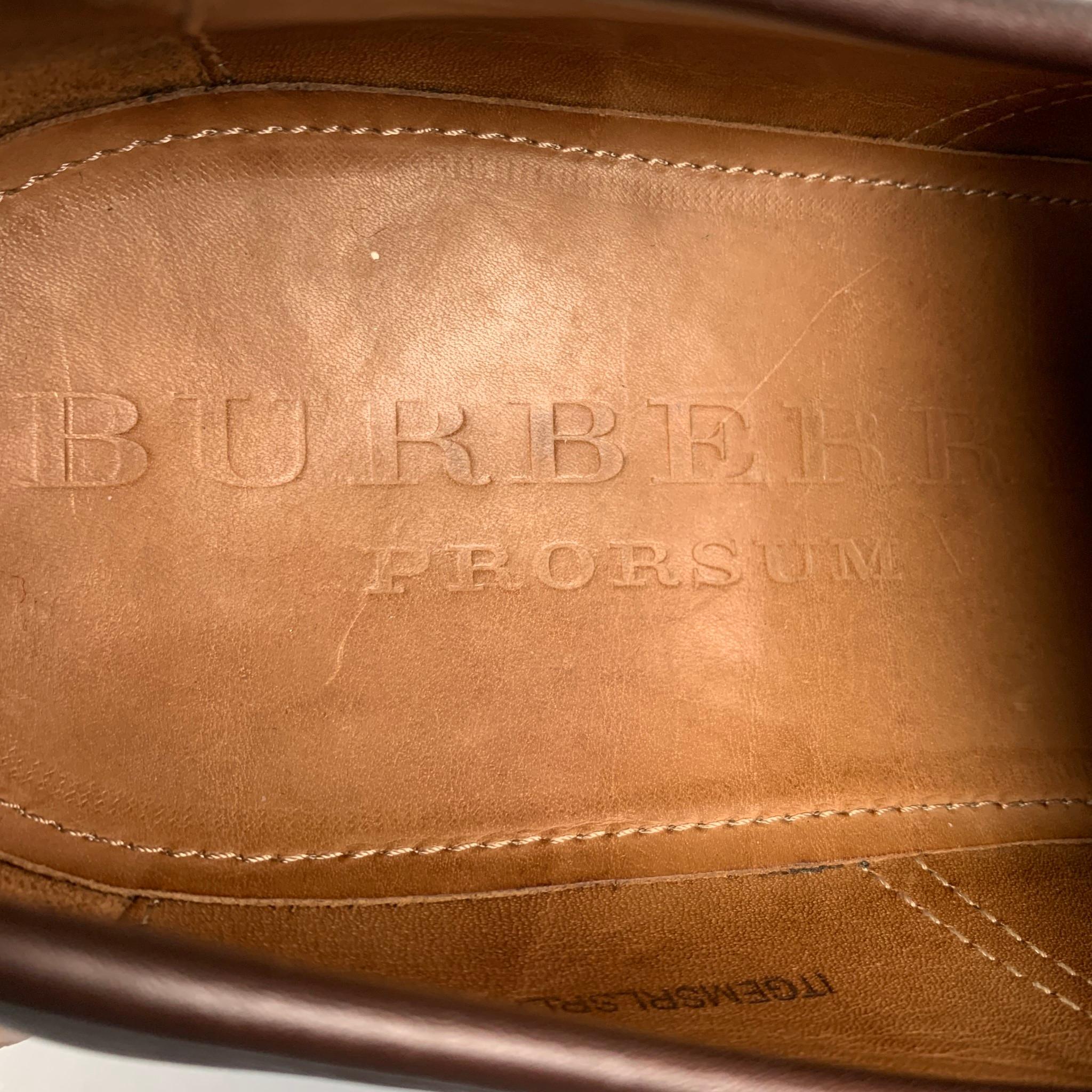 Men's BURBERRY PRORSUM Size 11 Brown Leather Tassel Cowall Loafers