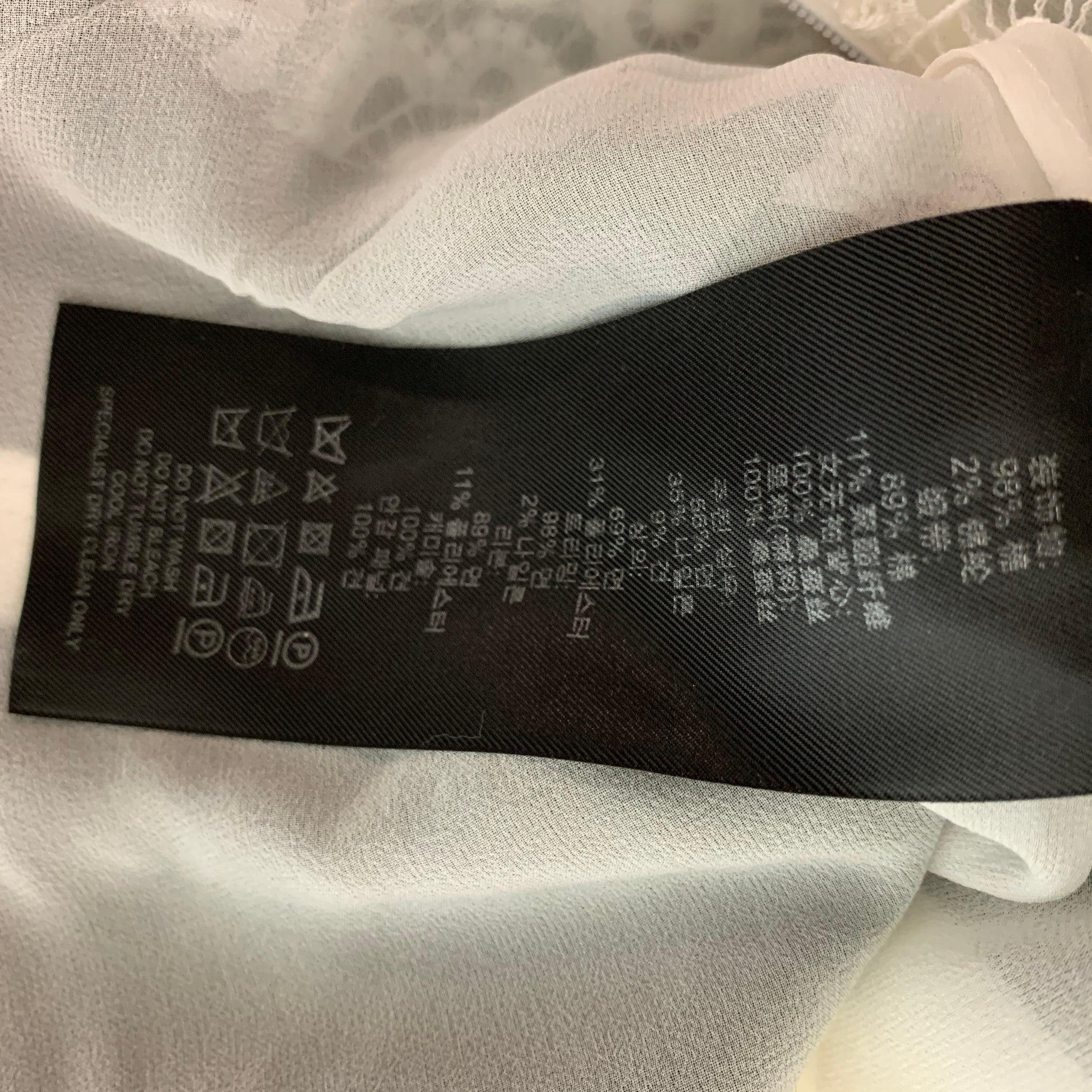 BURBERRY PRORSUM Size 2 White Black Cotton Blend Lace Knee-Length Dress For Sale 3