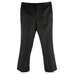 Burberry Prorsum taglia 32 - pantaloni neri in misto lana con zip e moschettone