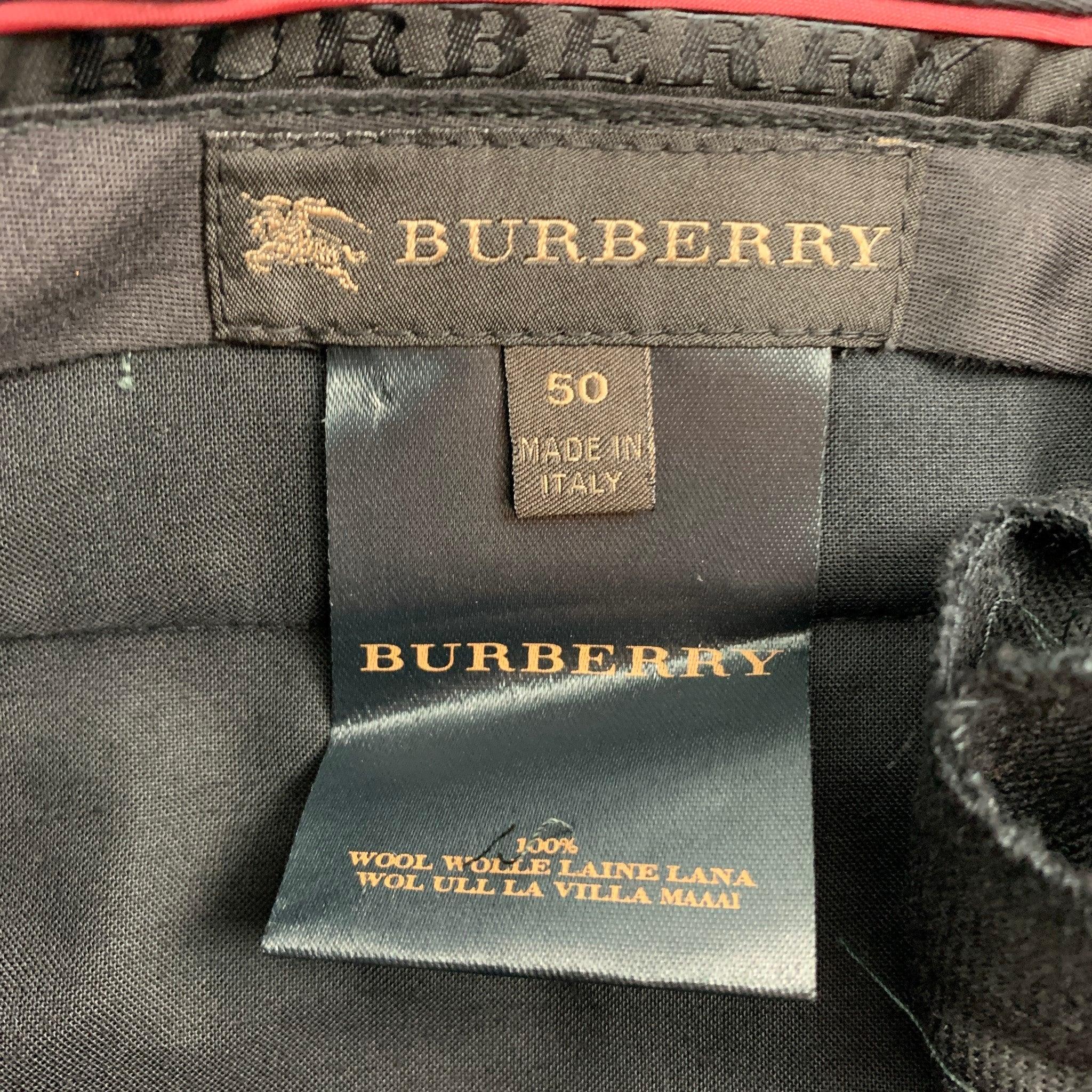 Men's BURBERRY PRORSUM Size 32 Black Wool Tuxedo Dress Pants For Sale