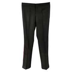 BURBERRY PRORSUM Size 32 Black Wool Tuxedo Dress Pants