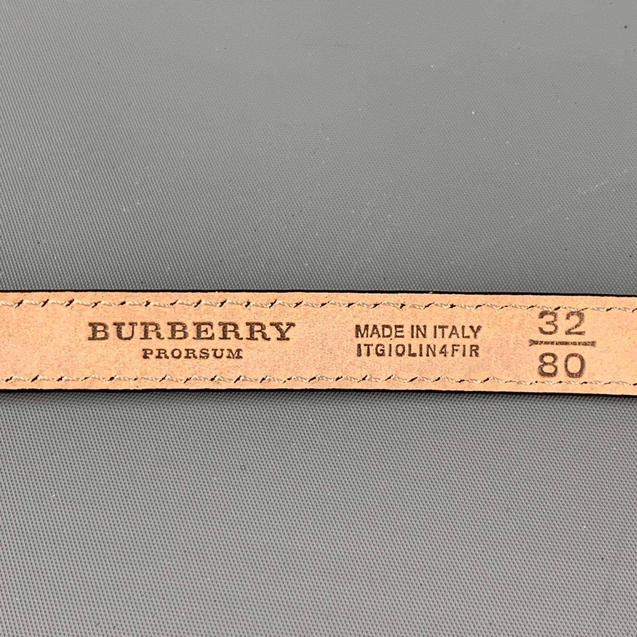 BURBERRY PRORSUM Size 32 Brown White Animal Print Pony Hair Belt 1