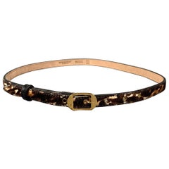 BURBERRY PRORSUM Size 32 Brown White Animal Print Pony Hair Belt