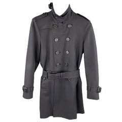BURBERRY PRORSUM Size 34 Navy Cotton Double Breasted Belted Trenchcoat
