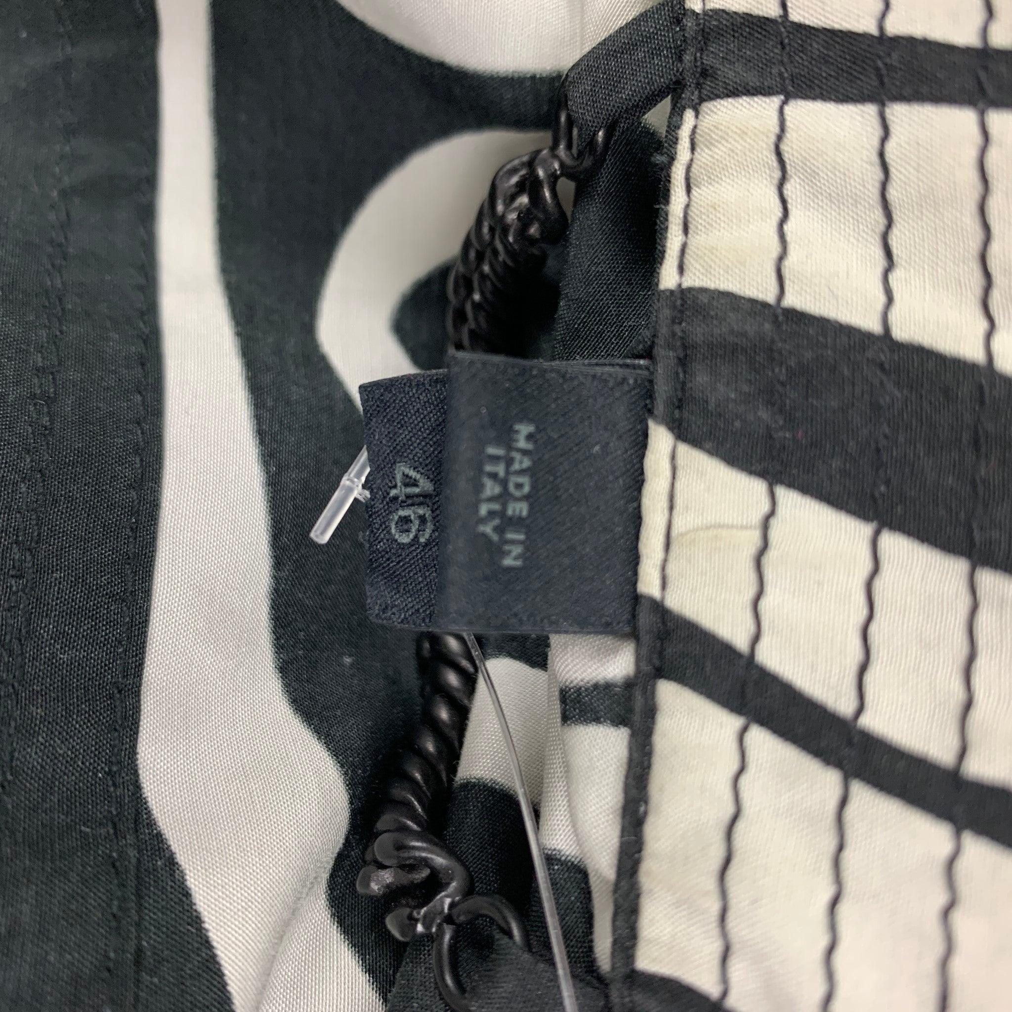 Men's BURBERRY PRORSUM Size 36 Black Copper Graphic Silk Blend Jacket For Sale
