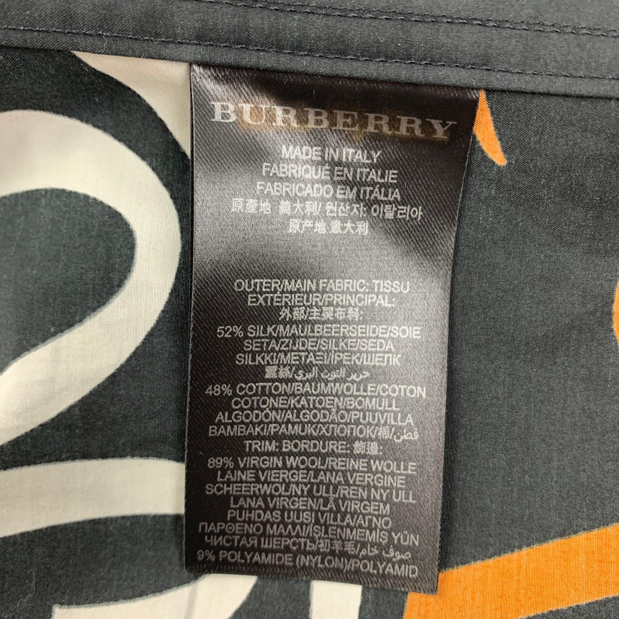 Beige BURBERRY PRORSUM Size 36 Black Copper Graphic Silk Blend Jacket