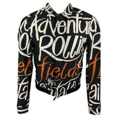 BURBERRY PRORSUM Size 36 Black Copper Graphic Silk Blend Jacket