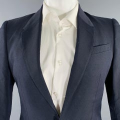 BURBERRY PRORSUM Size 36 Black Virgin Wool Mohair Sport Coat