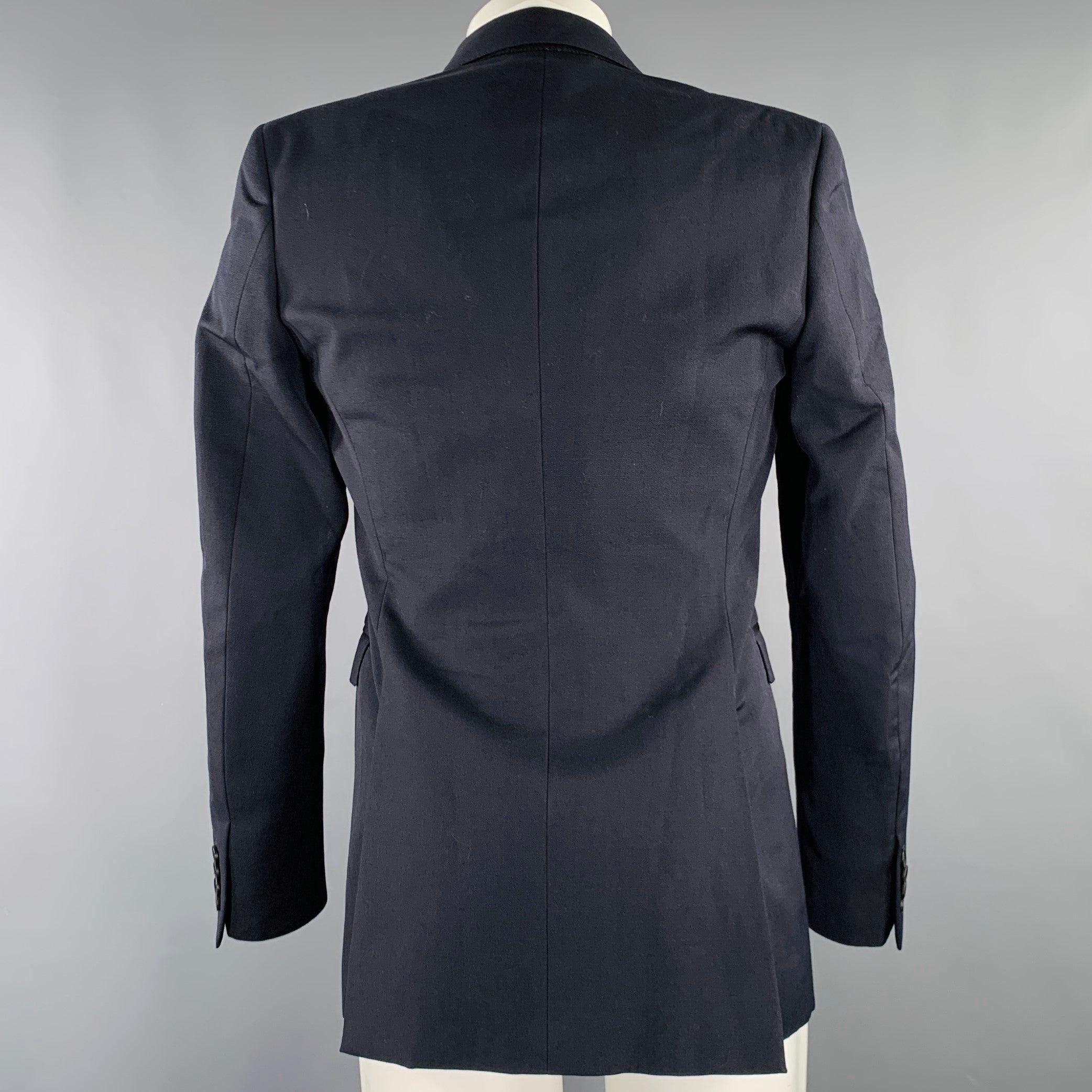 Men's BURBERRY PRORSUM Size 36 Black Virgin Wool Mohair Sport Coat For Sale